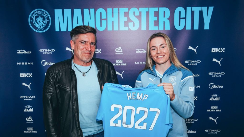 Manchester City forward Hemp signs new three-year deal
