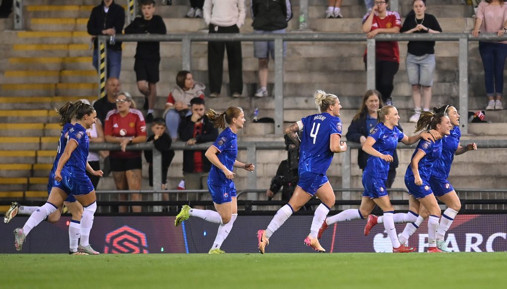 Chelsea land WSL title with narrow victory at Manchester United